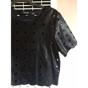 🚨Do & Be "Leather" Top with Polkadot Cutouts